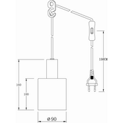 Aneta Lighting CYLINDER fönsterlampa, svart - Azalea Home