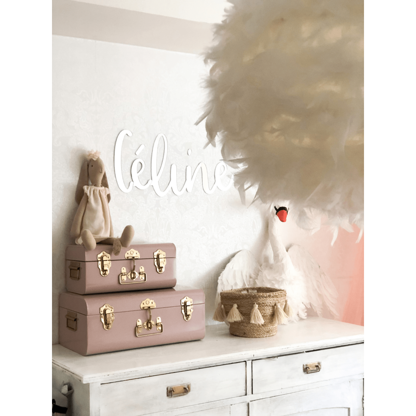 Aneta Lighting DUN taklampa, 40cm, vit - Azalea Home