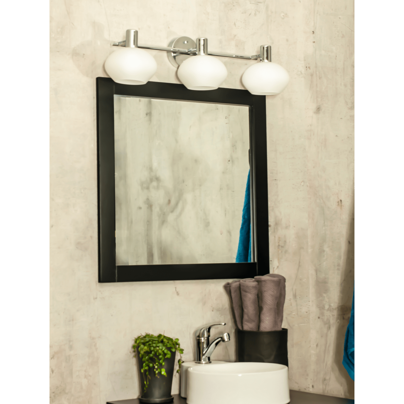 Aneta Lighting ELBA vägglampa bad 3:a, krom - Azalea Home