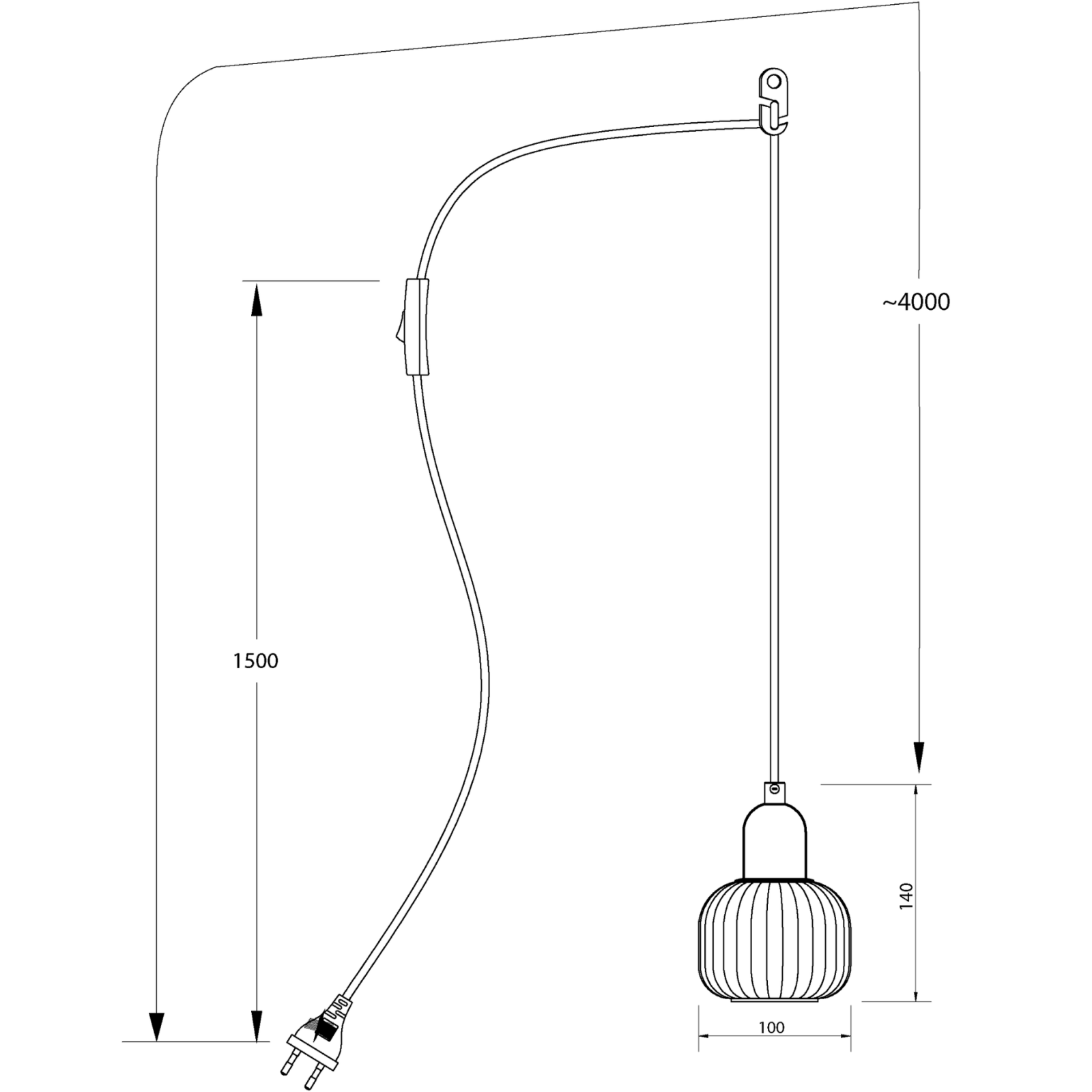 Aneta Lighting ELIN fönsterlampa, svart/rök - Azalea Home
