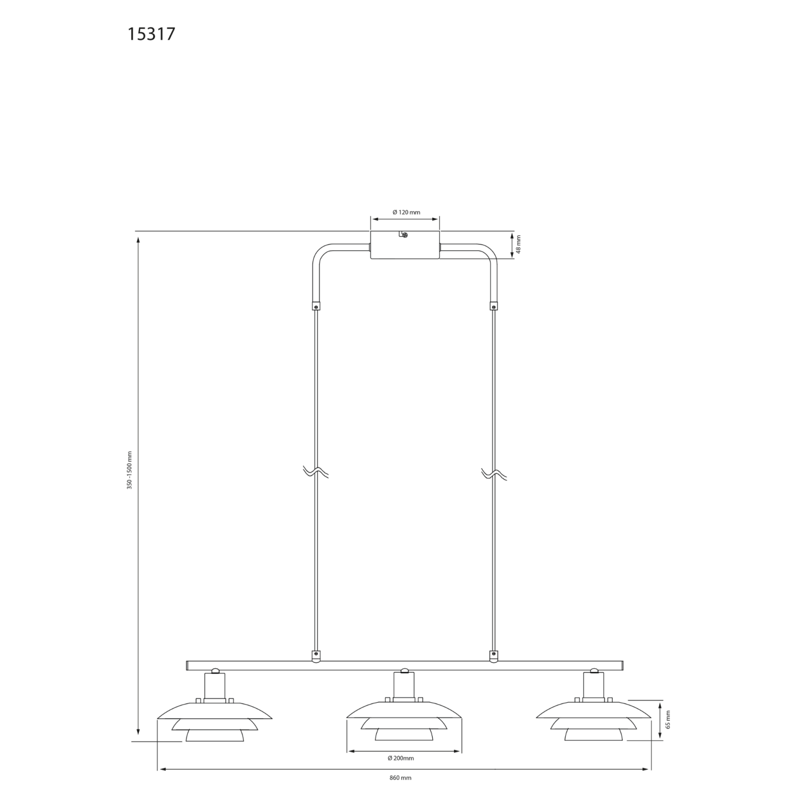 Aneta Lighting EPSILON taklampa 3:a, vit - Azalea Home