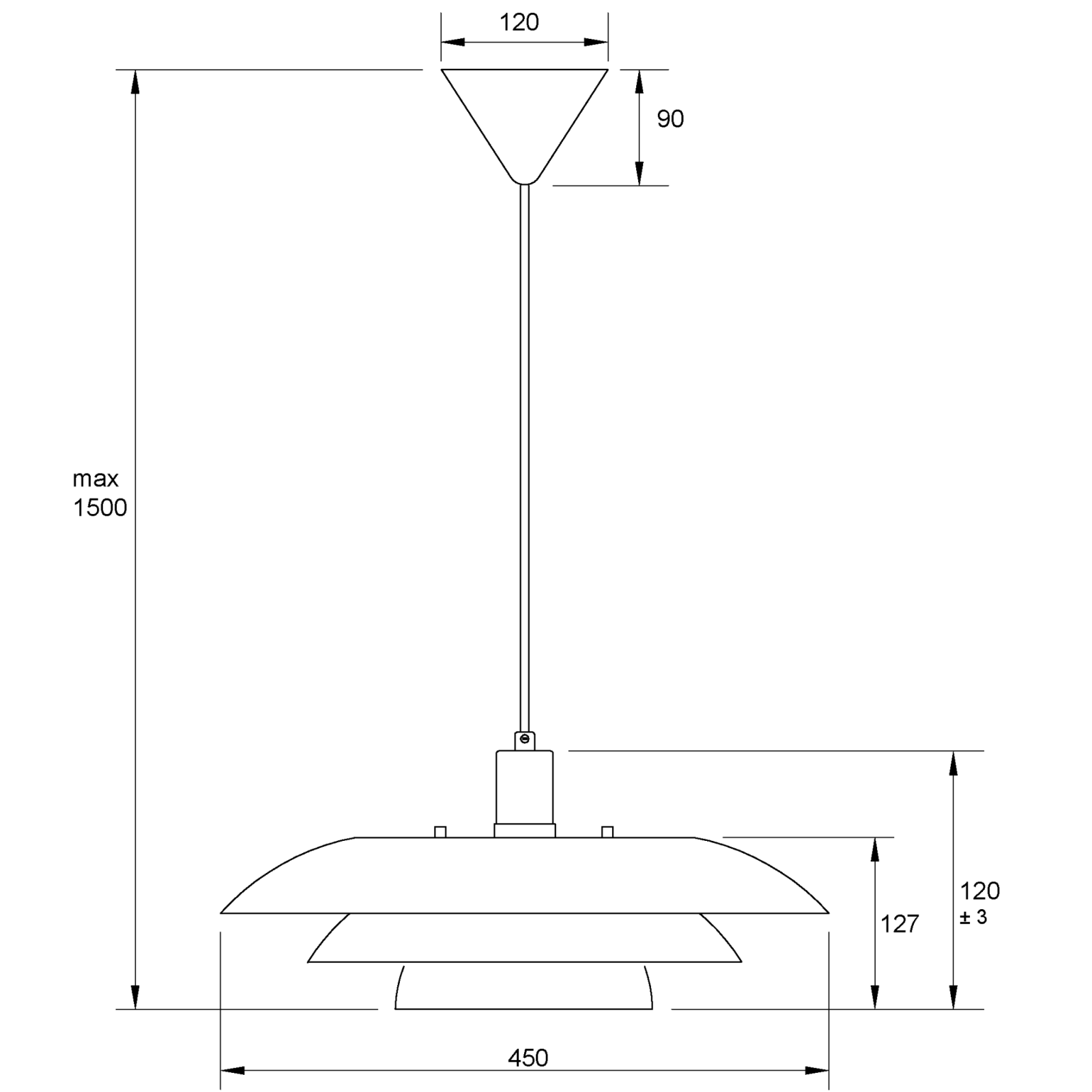 Aneta Lighting EPSILON taklampa, svart - Azalea Home