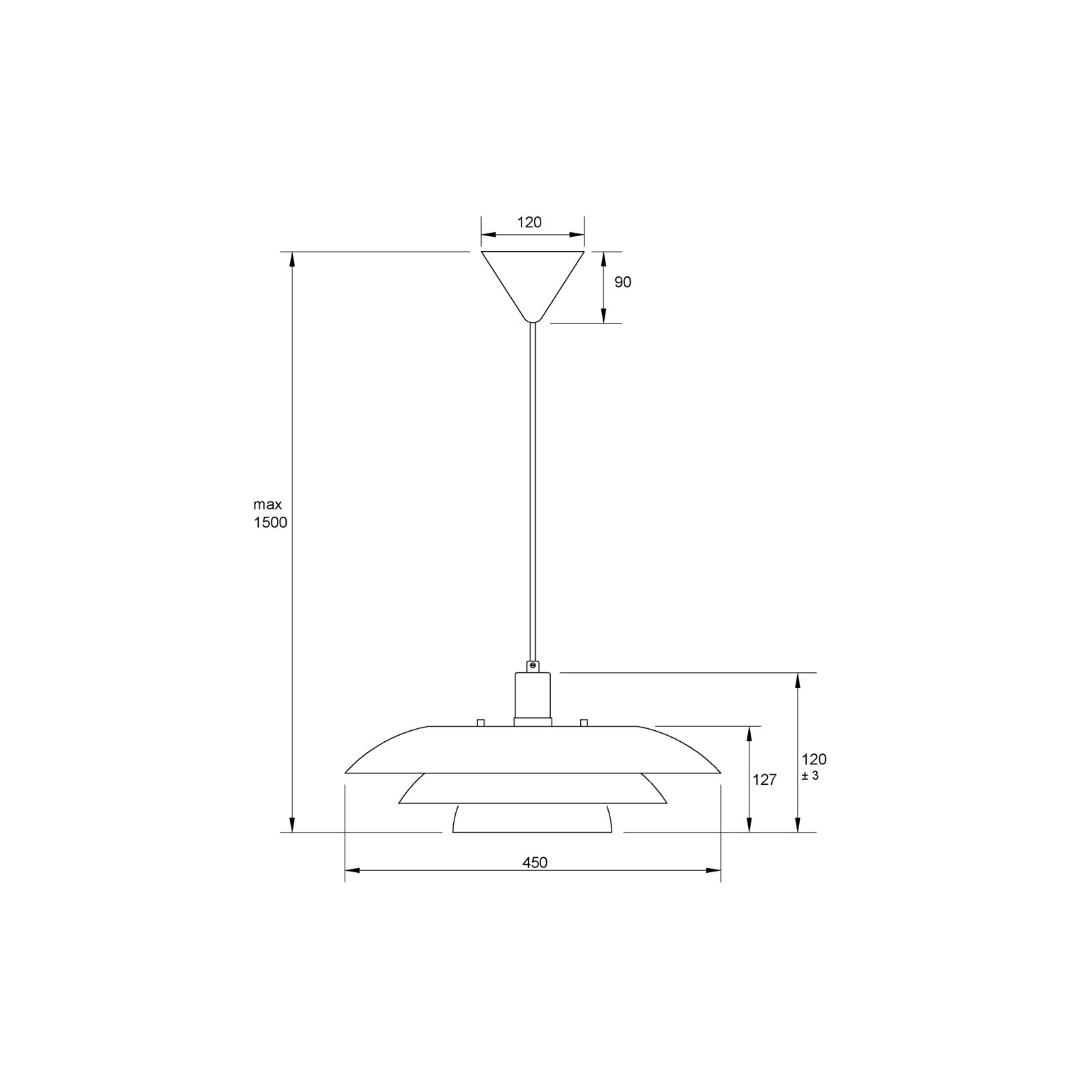 Aneta Lighting EPSILON taklampa, vit - Azalea Home