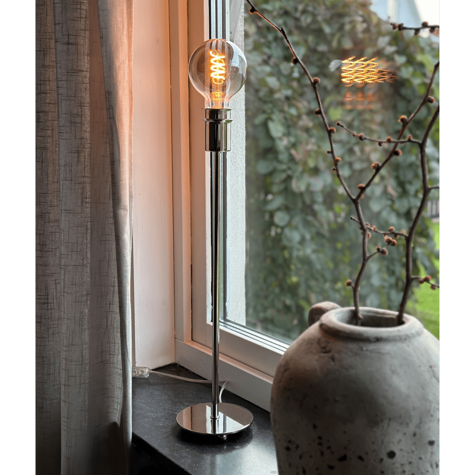 Aneta Lighting ESTER bordslampa hög, silver - Azalea Home