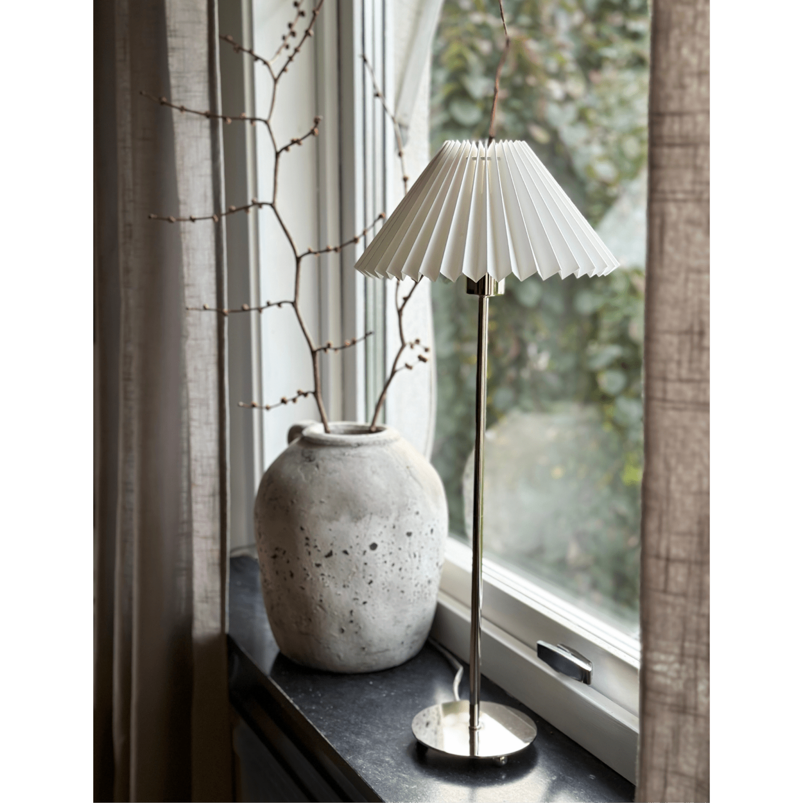 Aneta Lighting ESTER bordslampa hög, silver - Azalea Home