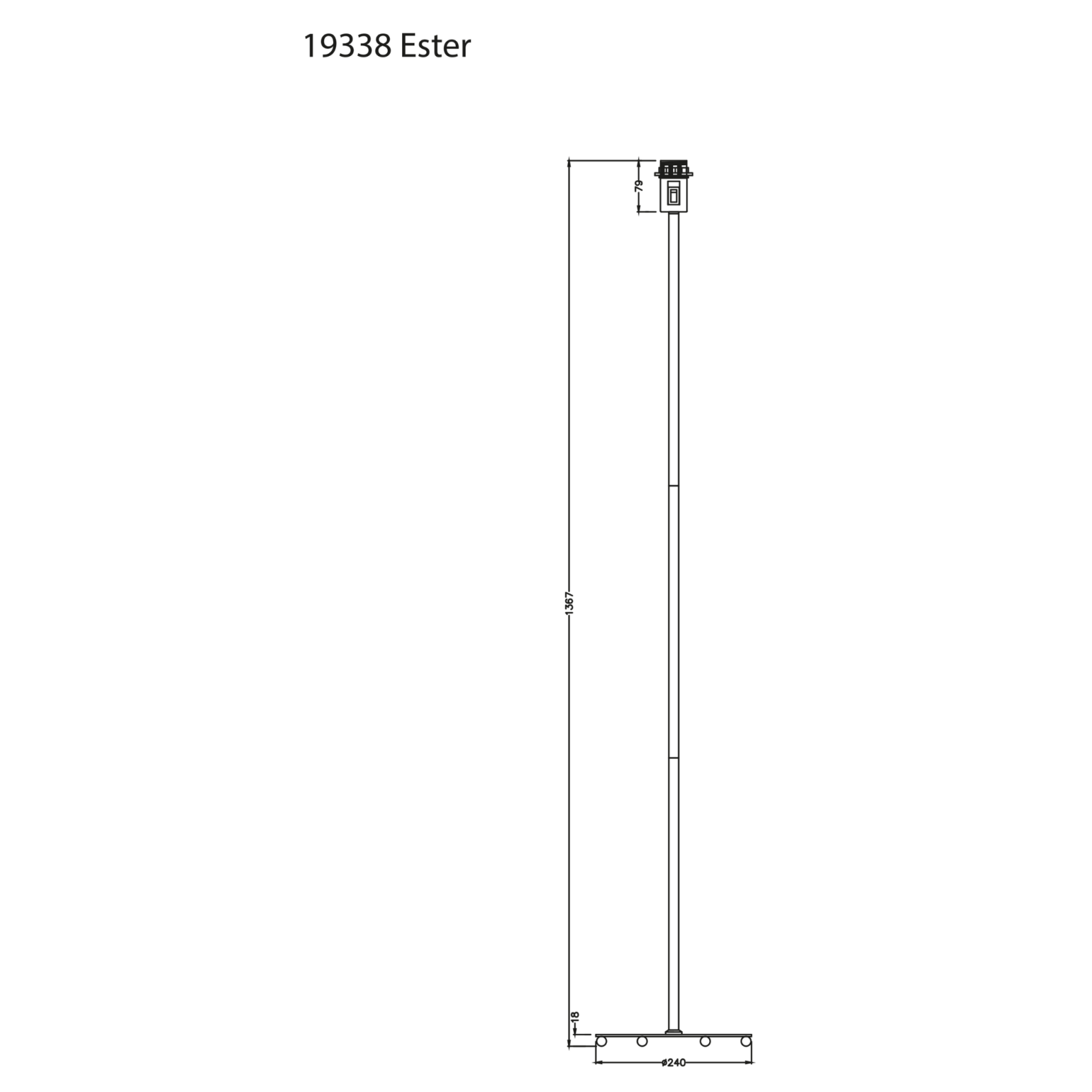 Aneta Lighting ESTER golvlampa, silver - Azalea Home