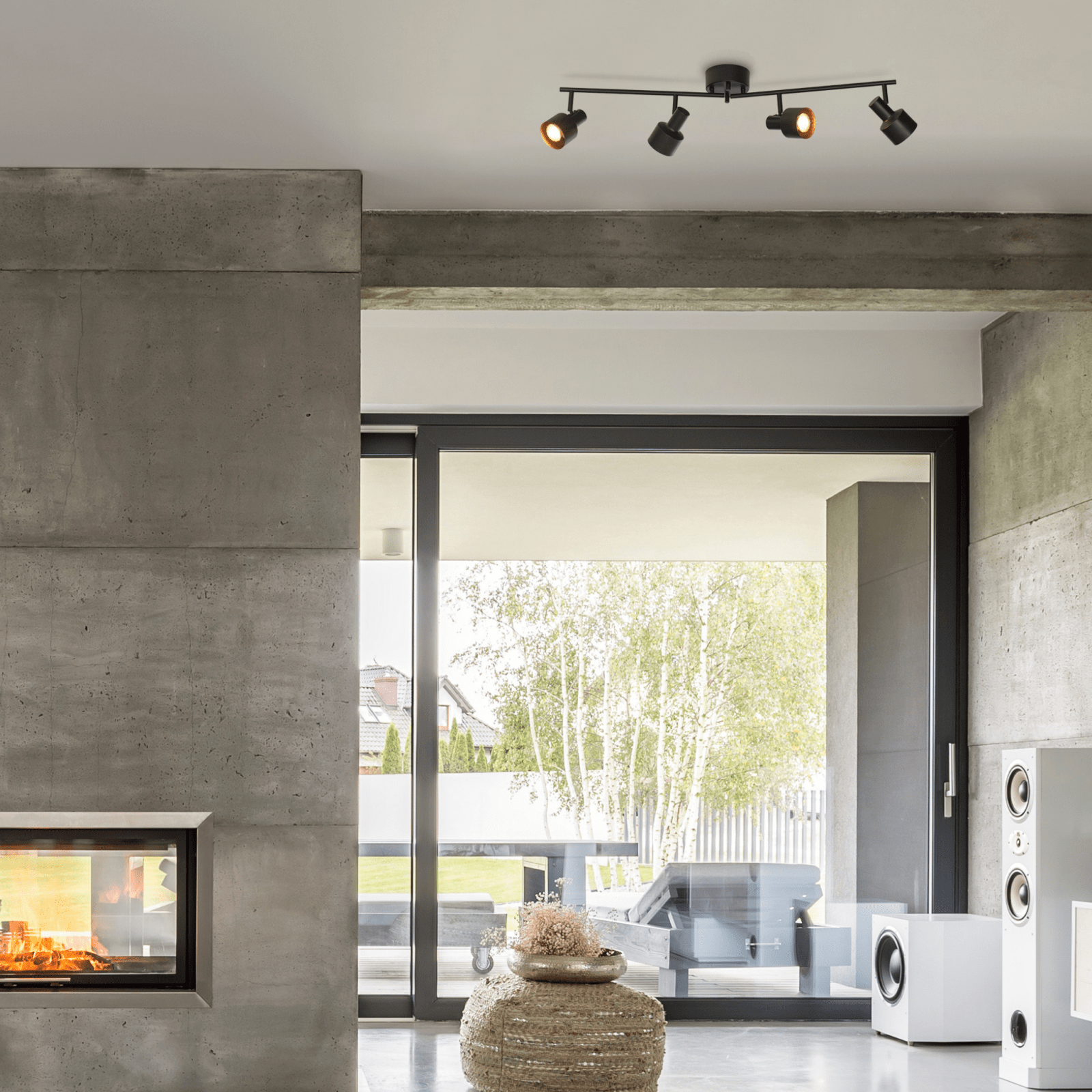 Aneta Lighting FERDINAND takspot 4:a vikbar, svart - Azalea Home