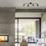 Aneta Lighting FERDINAND takspot 4:a vikbar, svart - Azalea Home