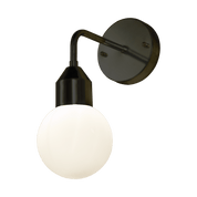 Aneta Lighting FLORENS vägglampa bad, svart/opal - Azalea Home