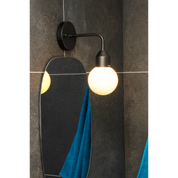 Aneta Lighting FLORENS vägglampa bad, svart/opal - Azalea Home