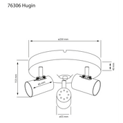 Aneta Lighting HUGIN takspot 3:a rund, vit - Azalea Home