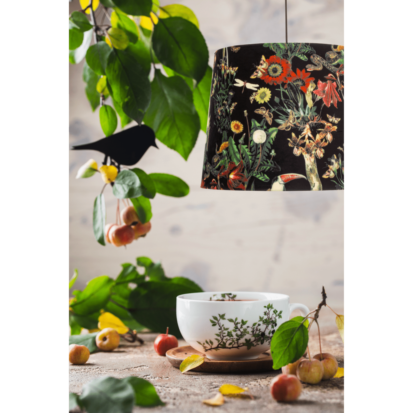 Aneta Lighting ISAK skärm 30cm, "Wild garden" sammet - Azalea Home