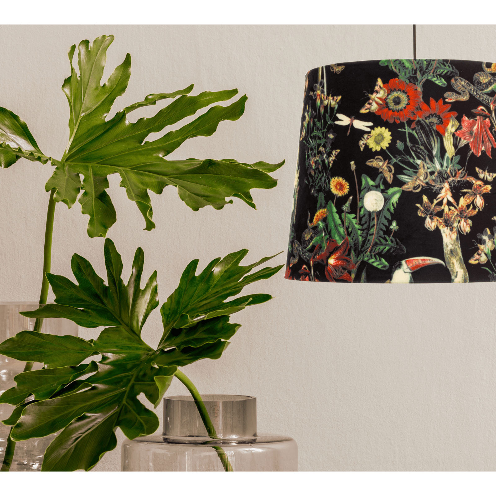 Aneta Lighting ISAK skärm 30cm, "Wild garden" sammet - Azalea Home