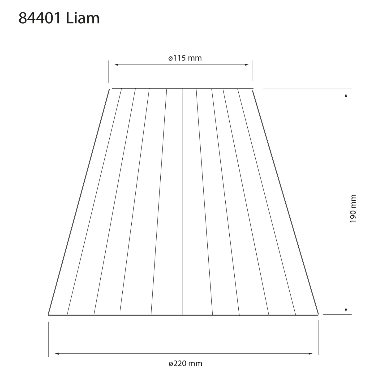 Aneta Lighting LIAM lampsskärm Ø22, svart - Azalea Home