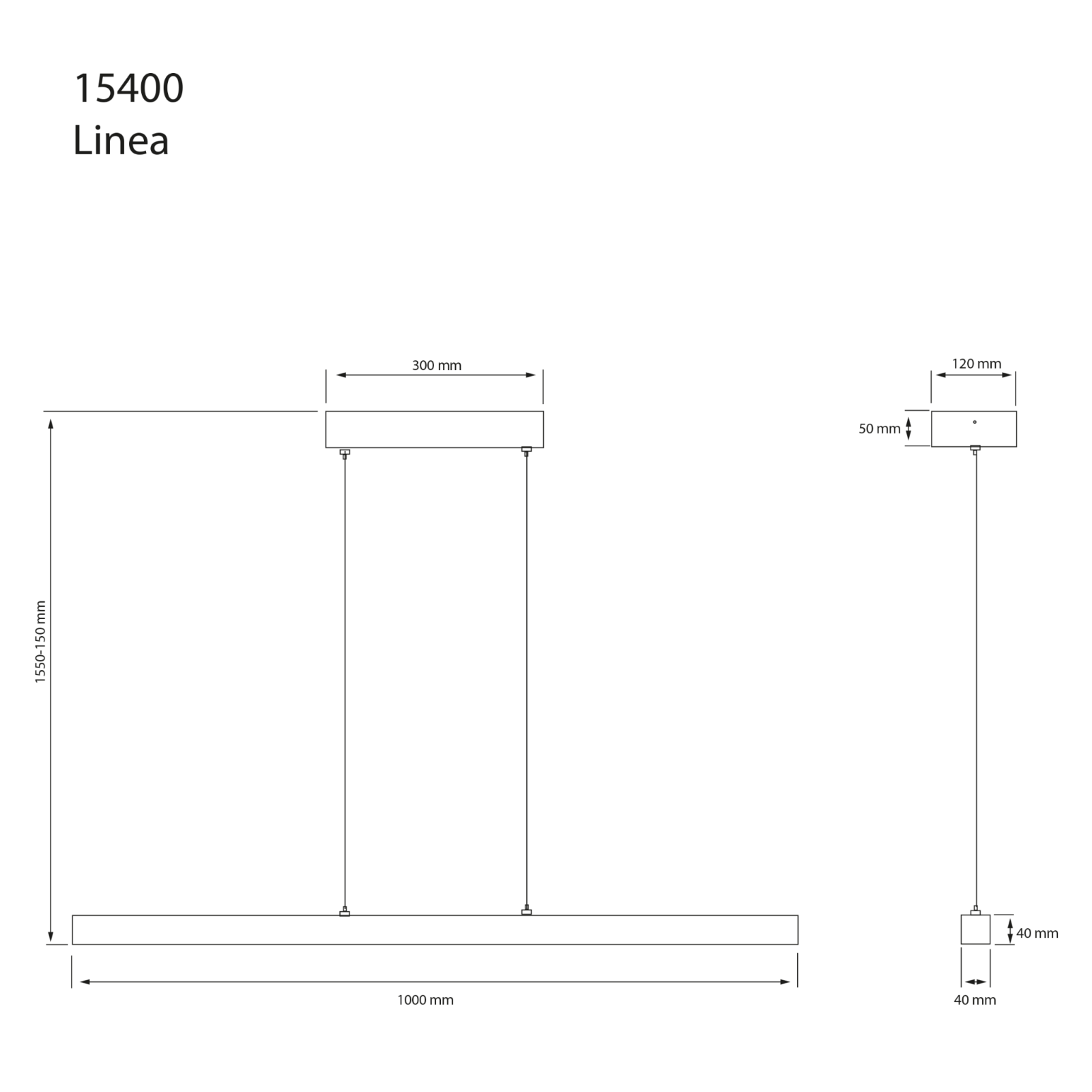 Aneta Lighting LINEA taklampa, natur - Azalea Home