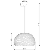 Aneta Lighting MALACCA taklampa 45cm, natur - Azalea Home