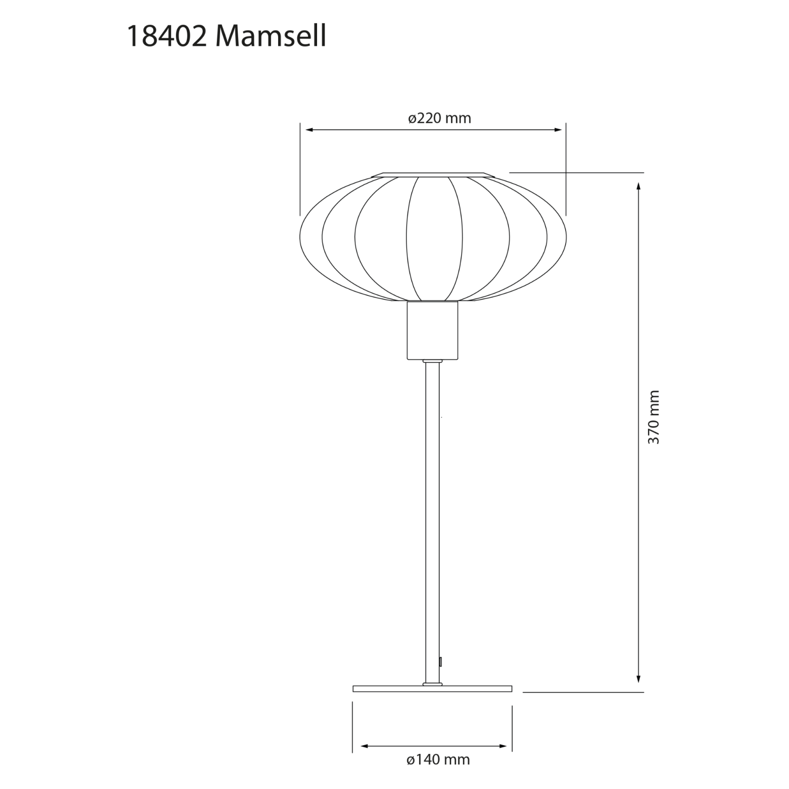 Aneta Lighting MAMSELL bordslampa liten, Vit - Azalea Home