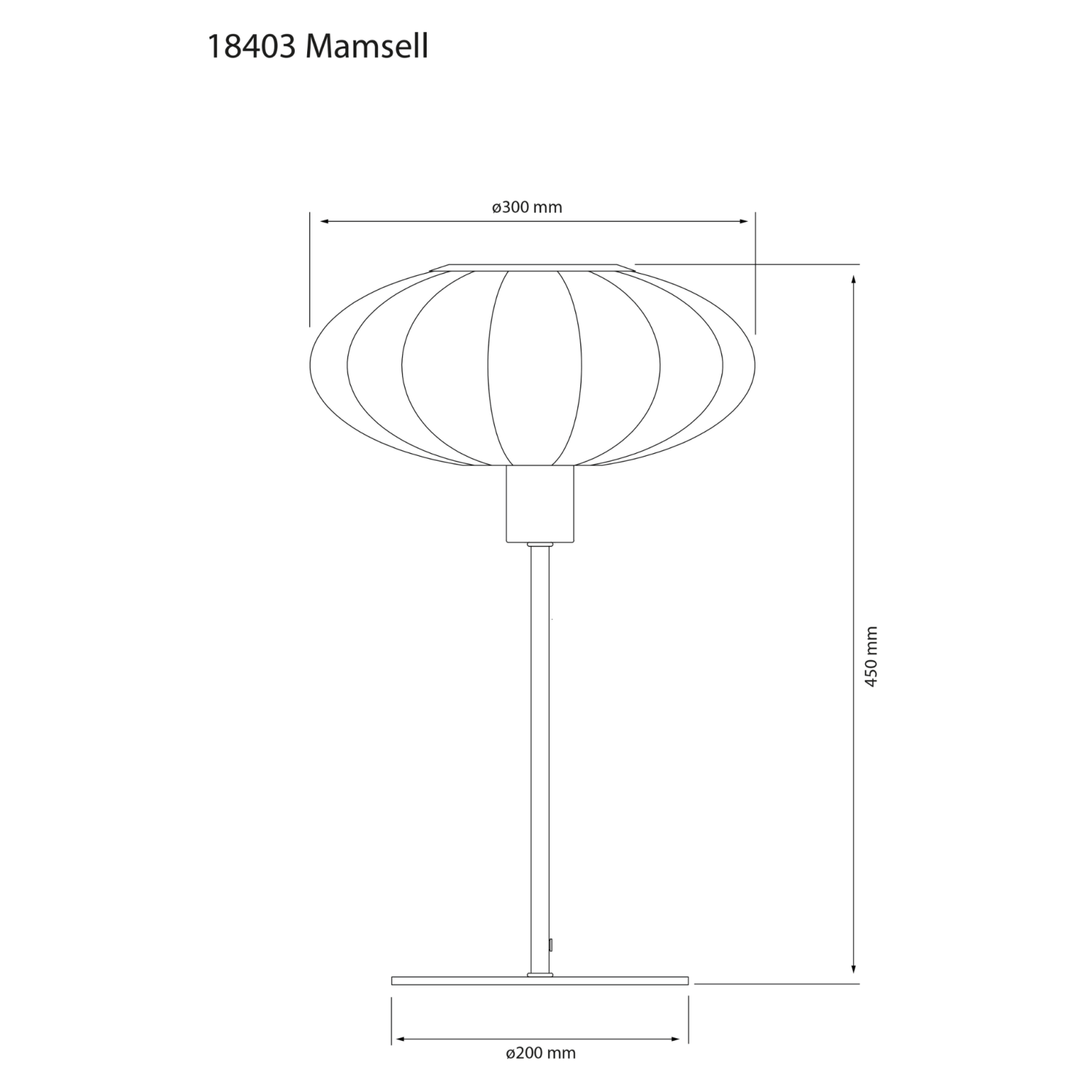 Aneta Lighting MAMSELL bordslampa stor, Vit - Azalea Home