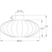 Aneta Lighting MAMSELL plafond 65 cm, vit - Azalea Home