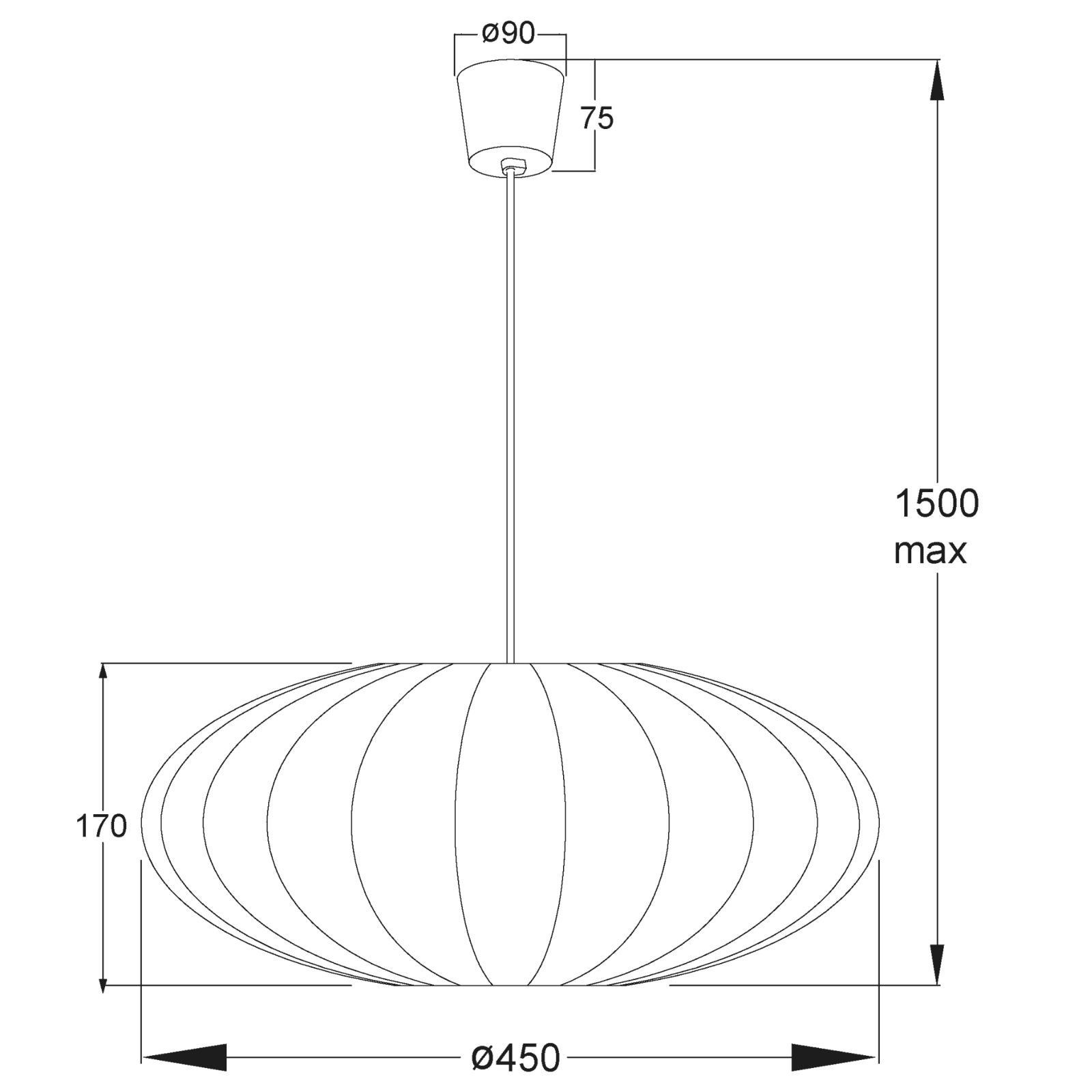 Aneta Lighting MAMSELL taklampa 45 cm, varmgrå - Azalea Home