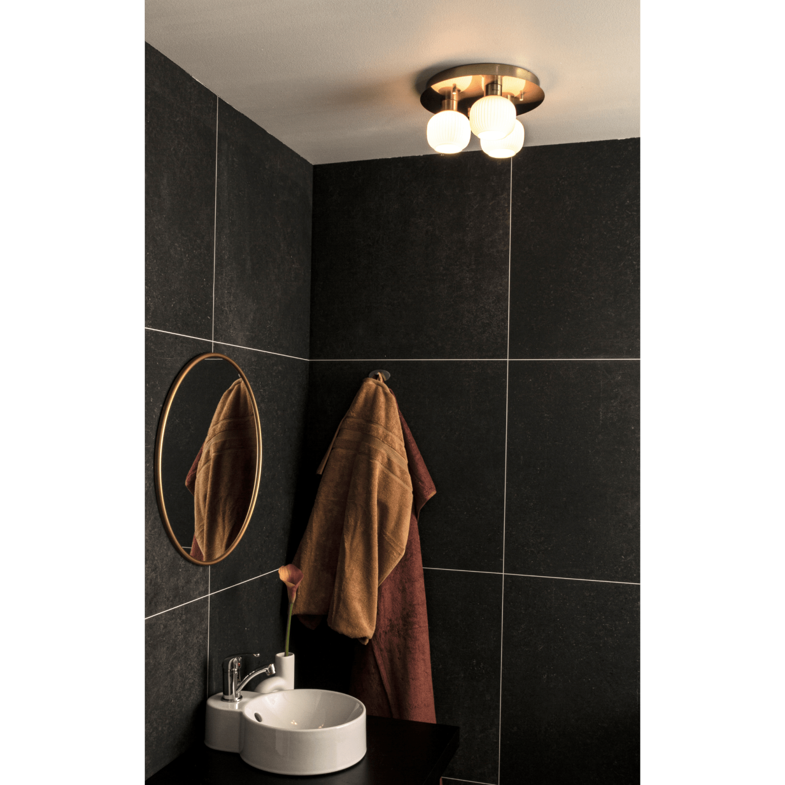 Aneta Lighting MESSINA plafond bad, matt mässing - Azalea Home