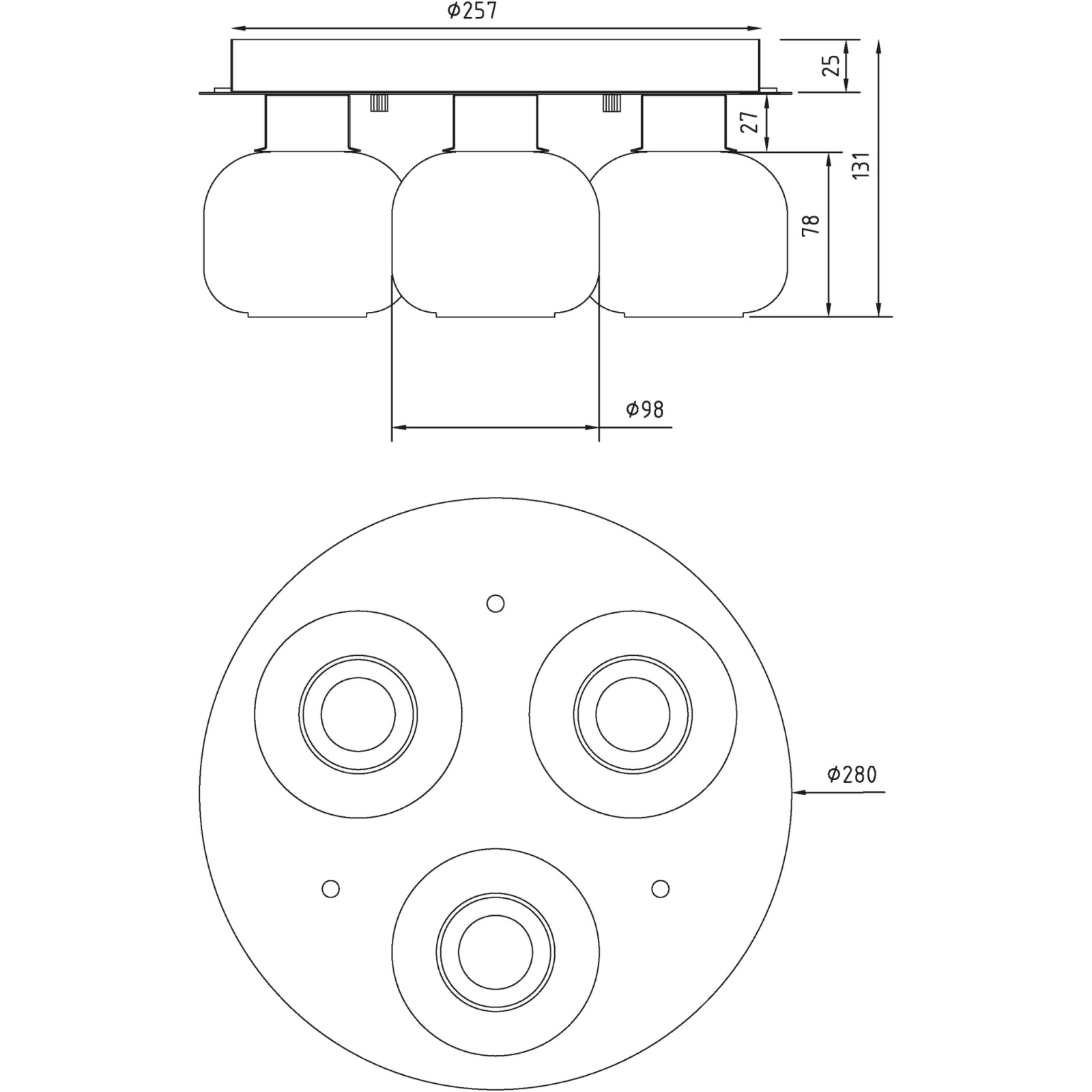 Aneta Lighting MESSINA plafond bad, matt mässing - Azalea Home