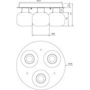 Aneta Lighting MESSINA plafond bad, matt mässing - Azalea Home