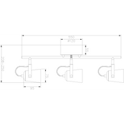 Aneta Lighting METZ takspot 3:a rak, svart /matt mässing - Azalea Home