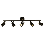 Aneta Lighting METZ takspot rak 5:a, svart/matt mässing - Azalea Home