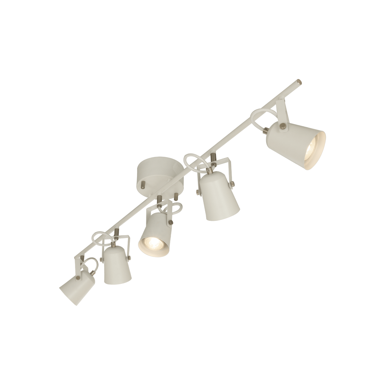 Aneta Lighting METZ takspot rak 5:a, vit/stål - Azalea Home