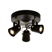 Aneta Lighting METZ takspot rondell, svart/matt mässing - Azalea Home