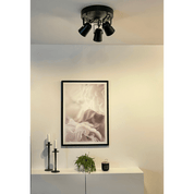 Aneta Lighting METZ takspot rondell, svart/matt mässing - Azalea Home