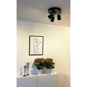 Aneta Lighting METZ takspot rondell, svart/matt mässing - Azalea Home