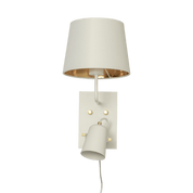 Aneta Lighting METZ vägglampa med tygskärm, vit/matt mässing - Azalea Home