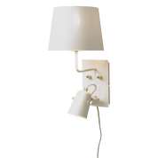 Aneta Lighting METZ vägglampa med tygskärm, vit/matt mässing - Azalea Home