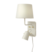Aneta Lighting METZ vägglampa med tygskärm, vit/matt mässing - Azalea Home