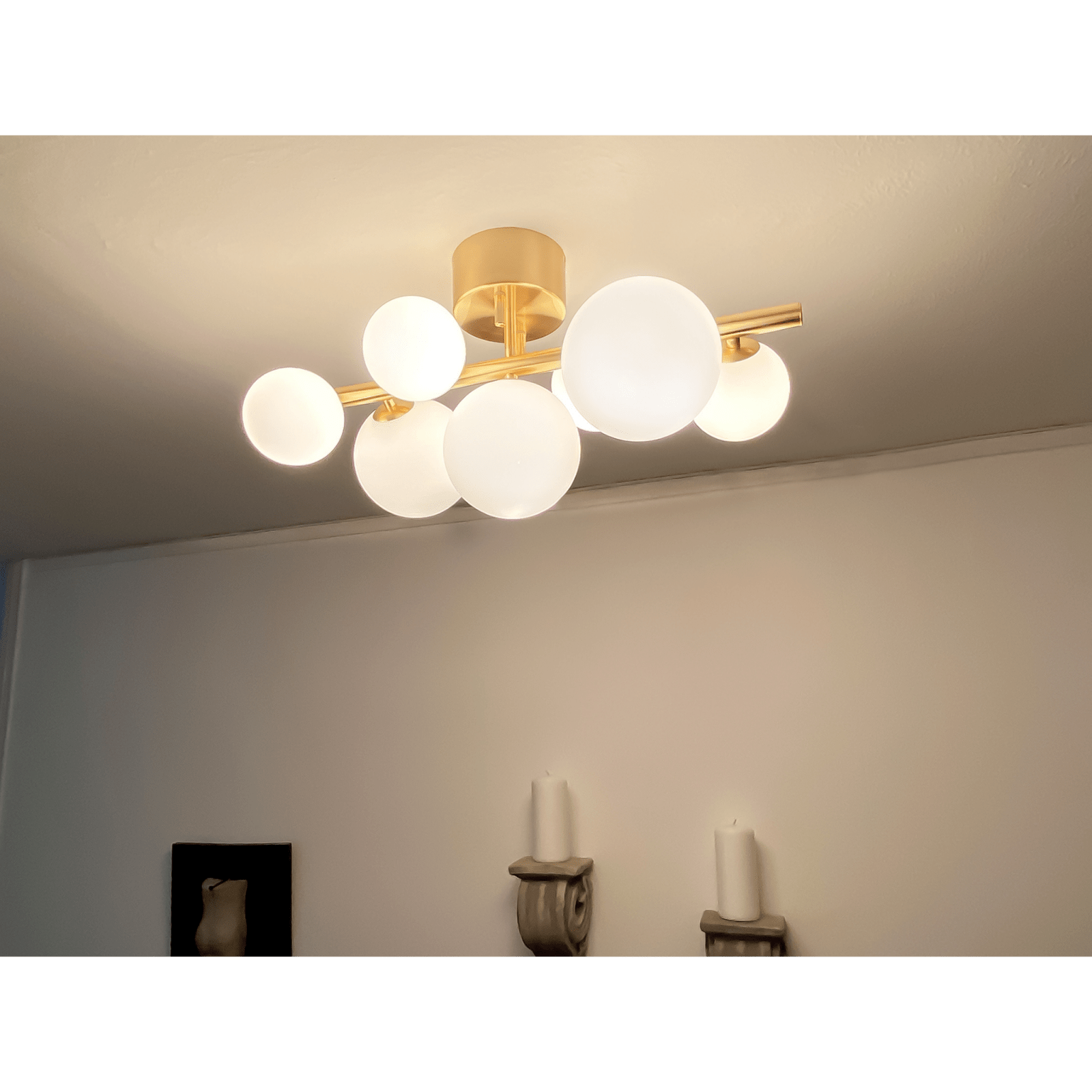 Aneta Lighting MOLEKYL plafond, matt mässing/vit - Azalea Home