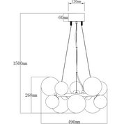 Aneta Lighting MOLEKYL taklampa rund, matt mässing/vit - Azalea Home