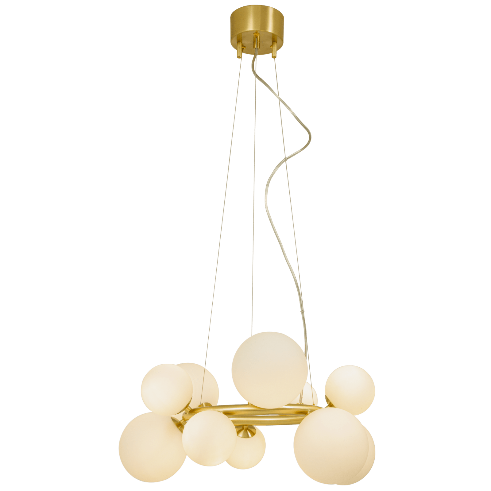 Aneta Lighting MOLEKYL taklampa rund, matt mässing/vit - Azalea Home