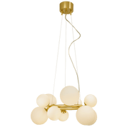 Aneta Lighting MOLEKYL taklampa rund, matt mässing/vit - Azalea Home