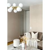 Aneta Lighting MOLEKYL taklampa rund, matt mässing/vit - Azalea Home