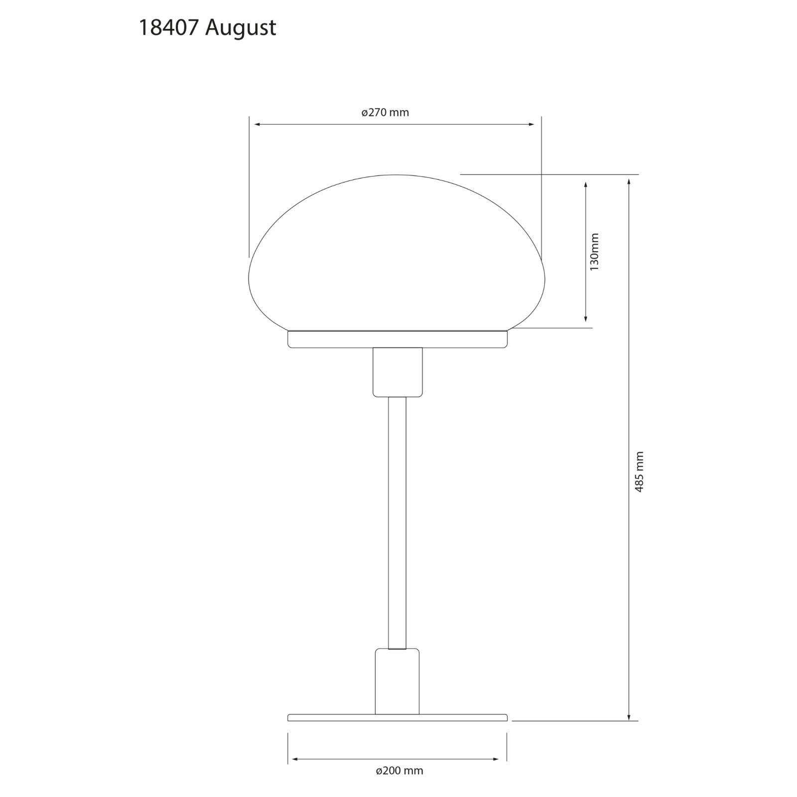 Aneta Lighting NEW AUGUST bordslampa stor, svart - Azalea Home