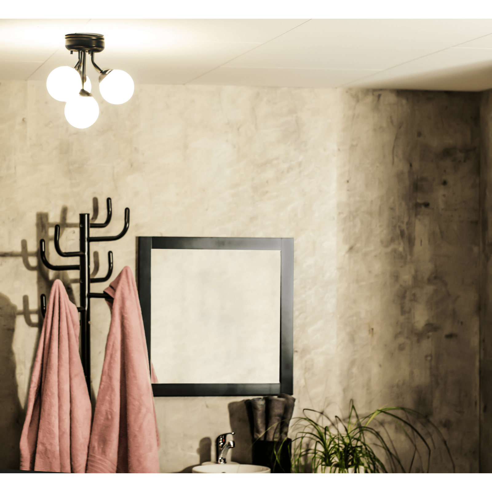 Aneta Lighting NICOSIA plafond bad 4:a, svart - Azalea Home
