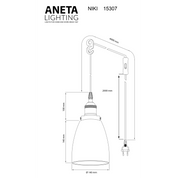 Aneta Lighting NIKI fönsterlampa, svart/rök - Azalea Home