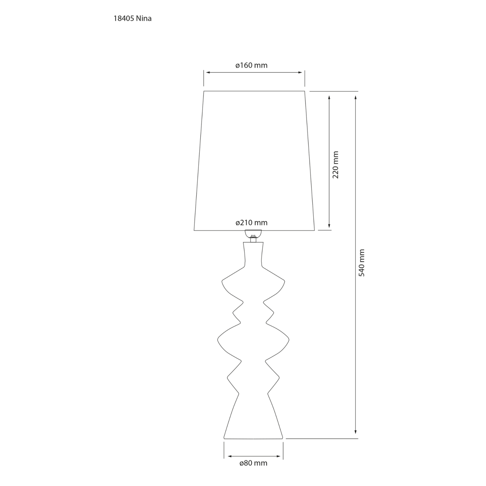 Aneta Lighting NINA bordslampa, svart/brun - Azalea Home
