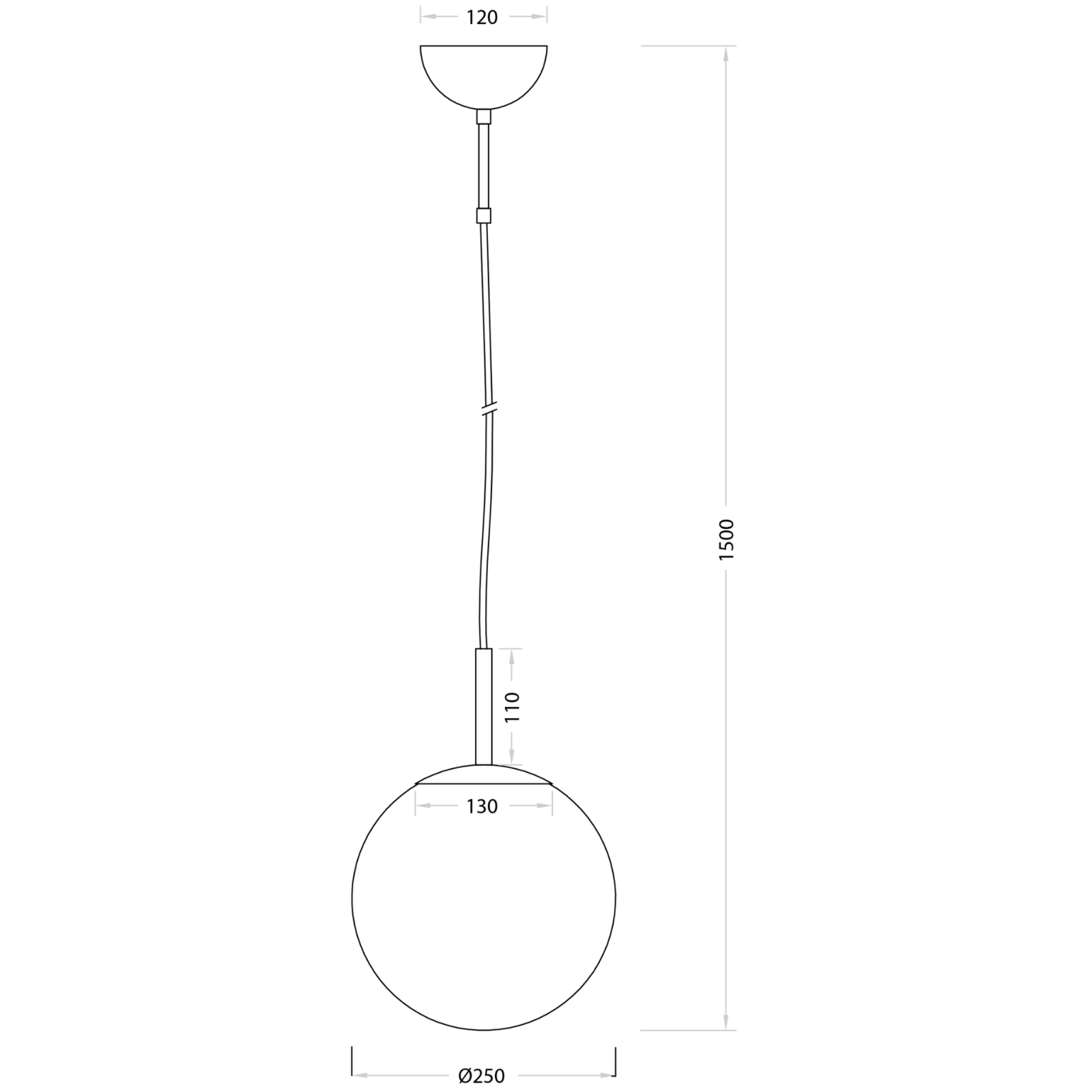 Aneta Lighting OPAL taklampa, Ø25, matt mäs - Azalea Home