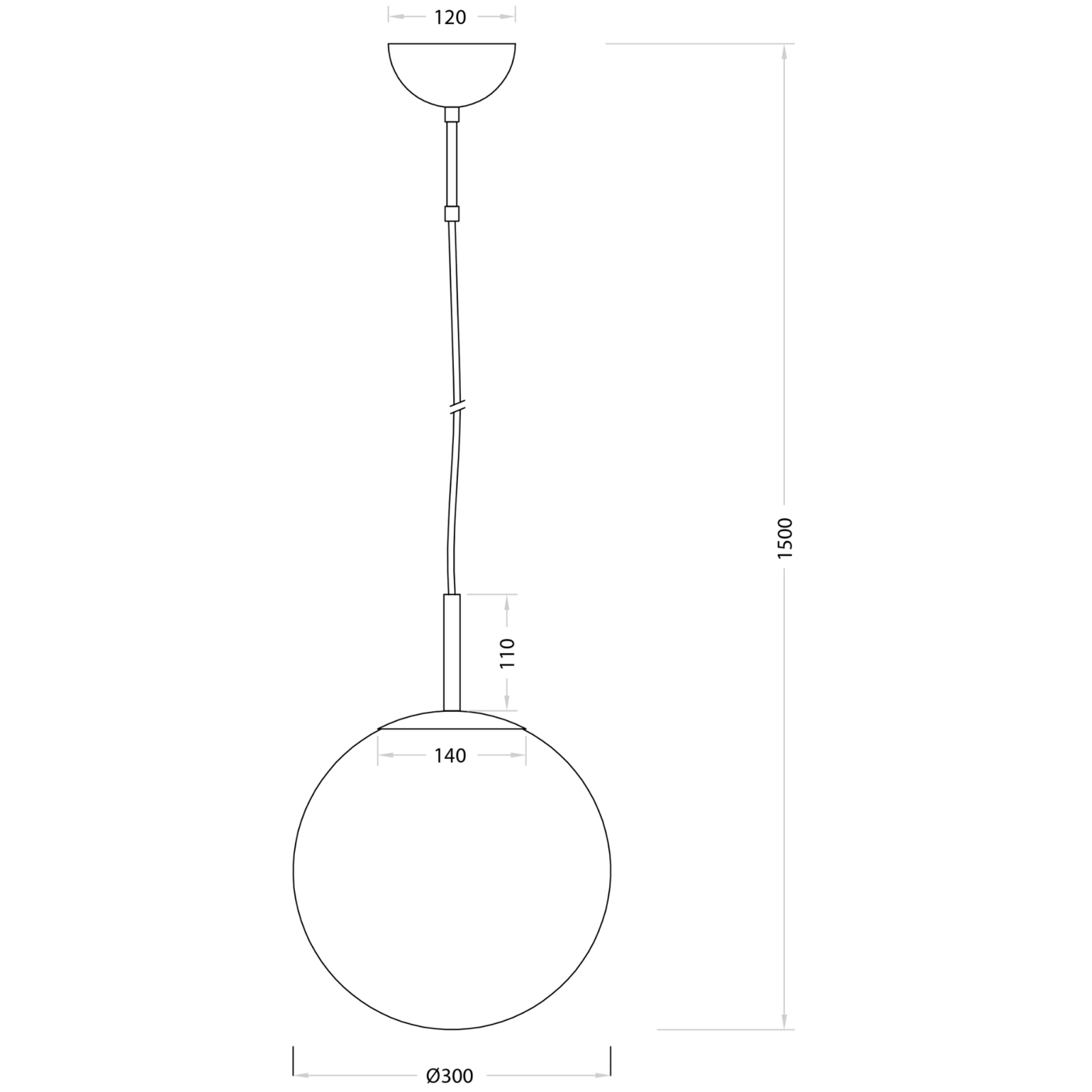 Aneta Lighting OPAL taklampa, Ø30, matt mässing - Azalea Home