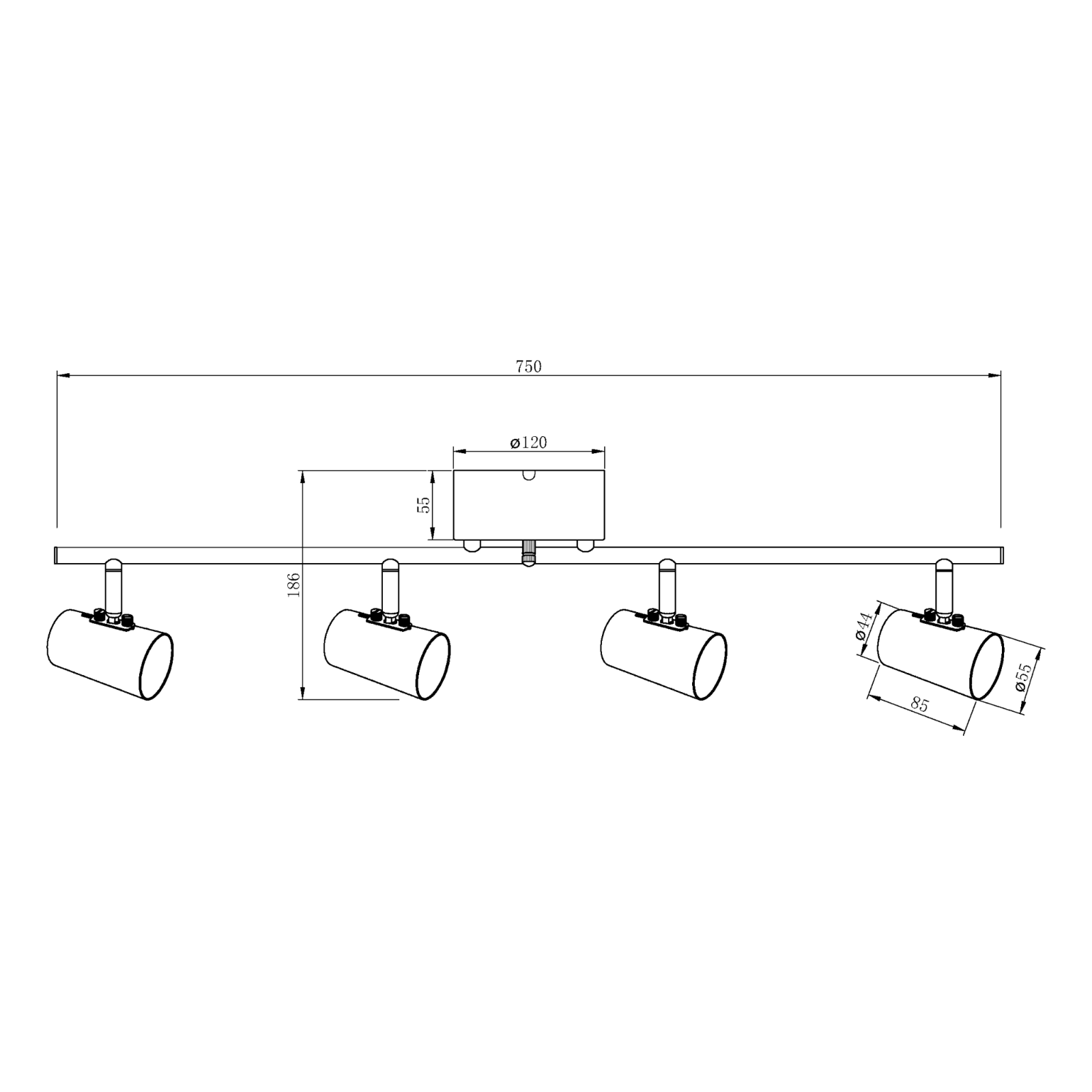 Aneta Lighting PILOT takspot rak, antik - Azalea Home