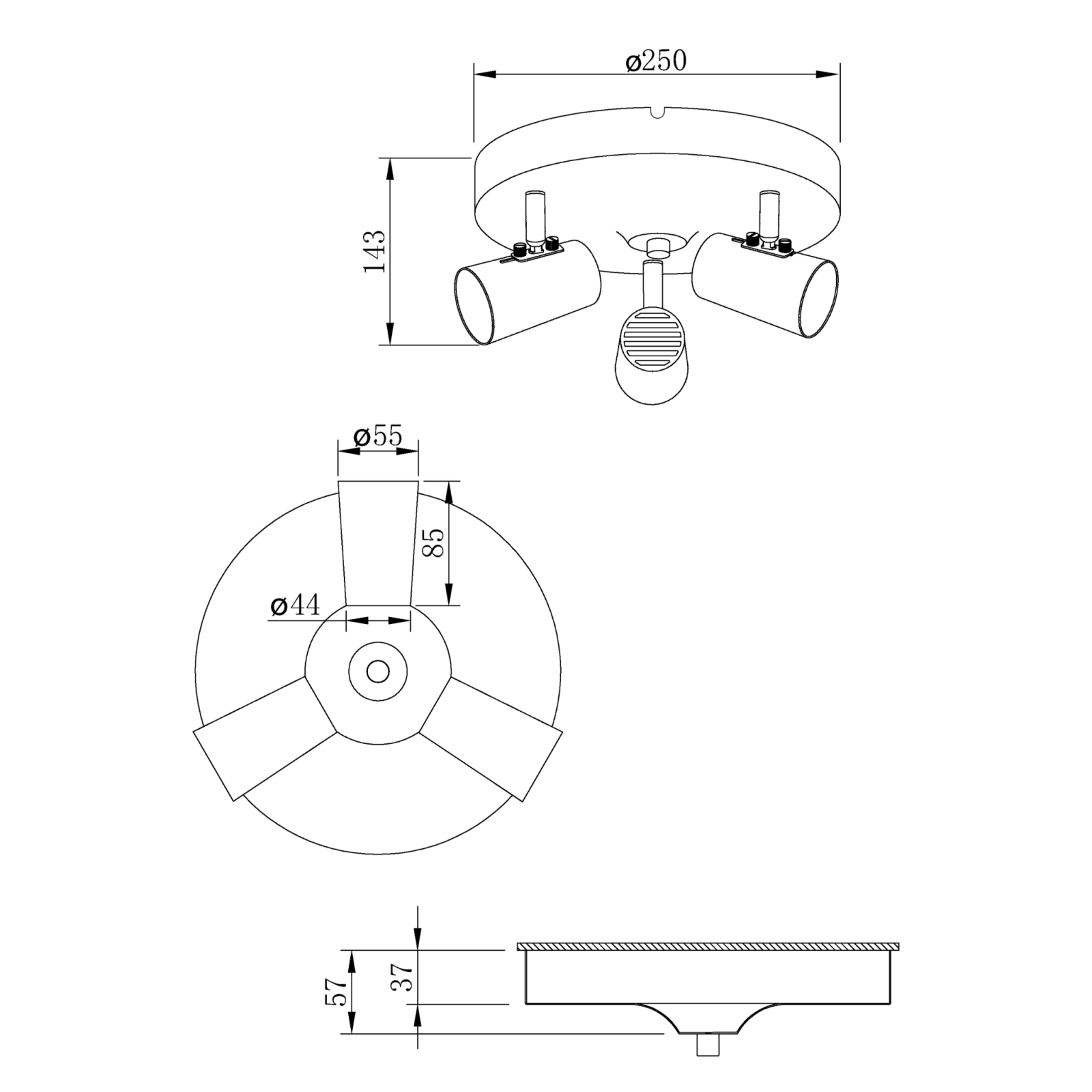Aneta Lighting PILOT takspot, rund 3:a vit - Azalea Home