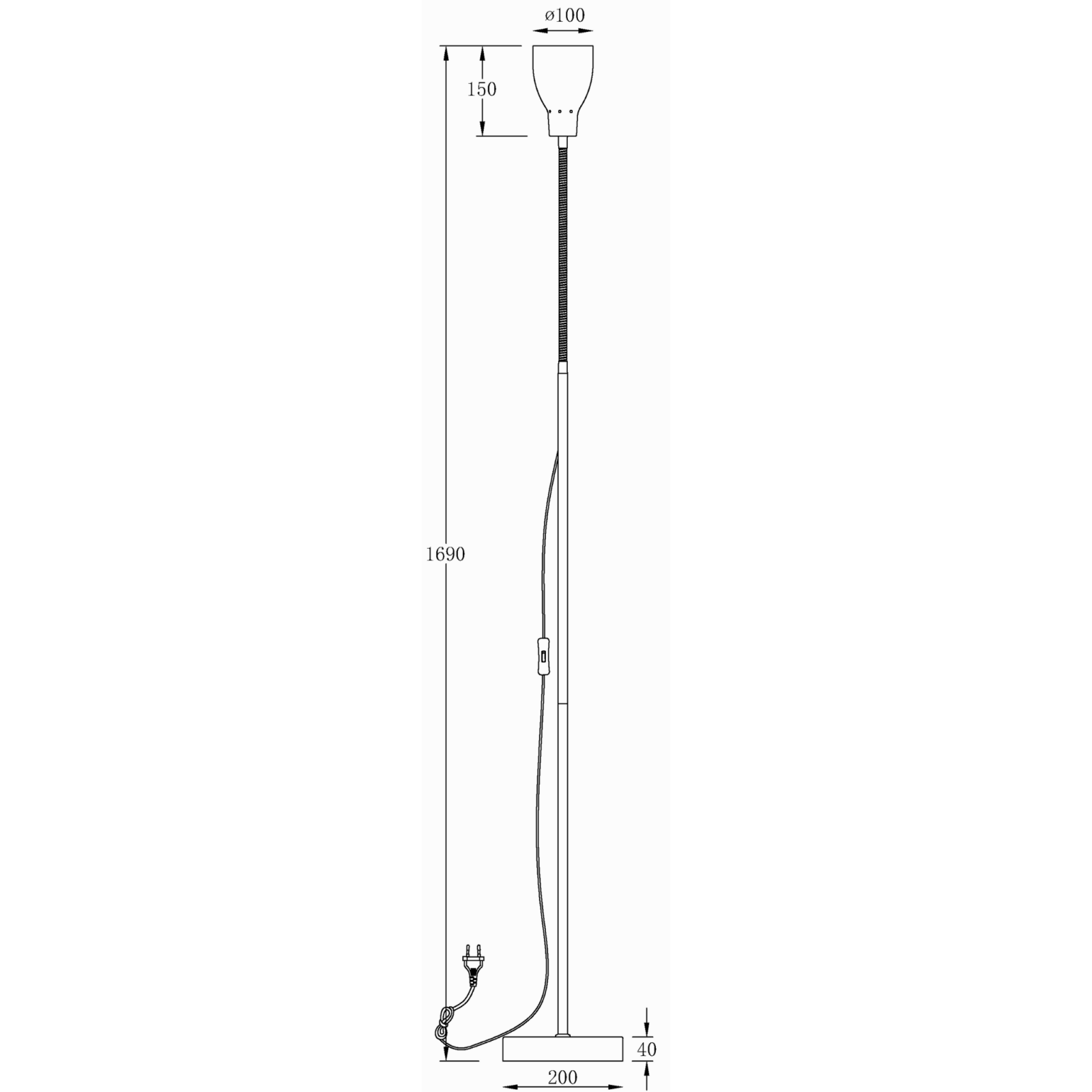 Aneta Lighting SAREK golvlampa, vit - Azalea Home